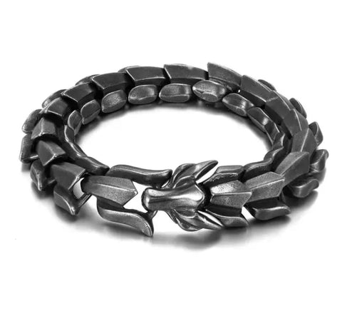 Heavy Wolf Head Bracelet, Dragons Gill Style CURRENTLY OUT OF STOCK