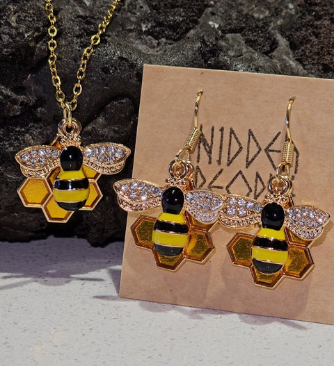 Bee Pendant & Earrings