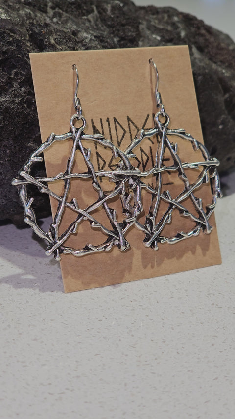 Pentacle Earrings (stainless steel hooks)