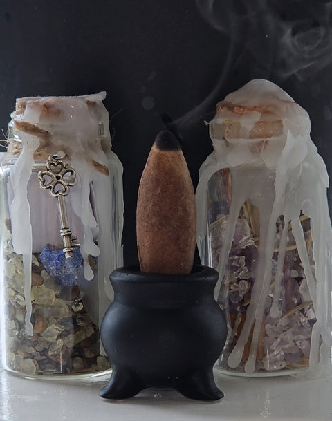 Obsidian Cauldron for Cone Incense