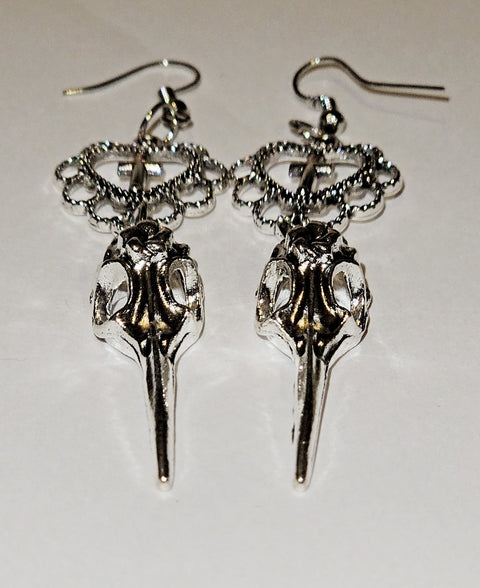Raven & Cross Drop Earrings