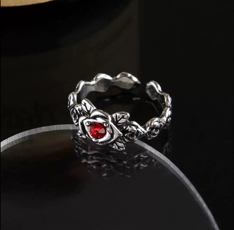 Adjustable Ring, Red Stone