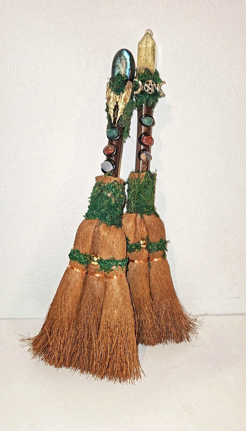 Altar Broom with Citrine or Labradorite