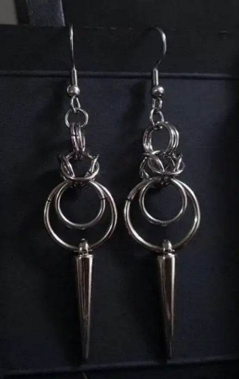 Spike Hoop Drop Earrings