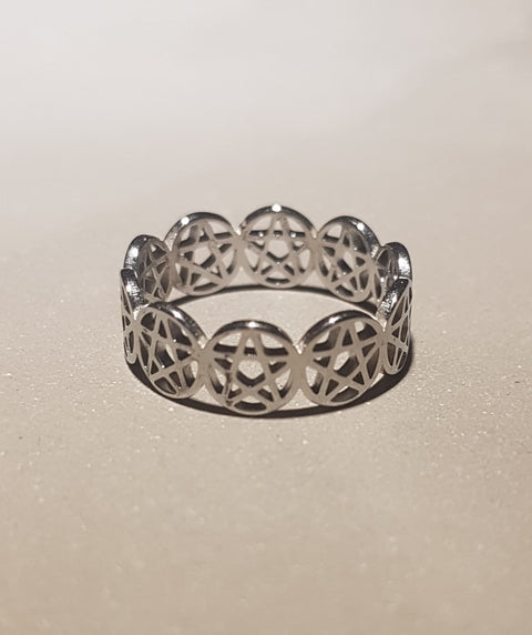 Stainless Steel Pentacle Ladies´ Ring