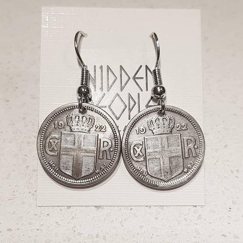 Restored Icelandic Vintage Coin Gifts ....Keyrings/Earrings