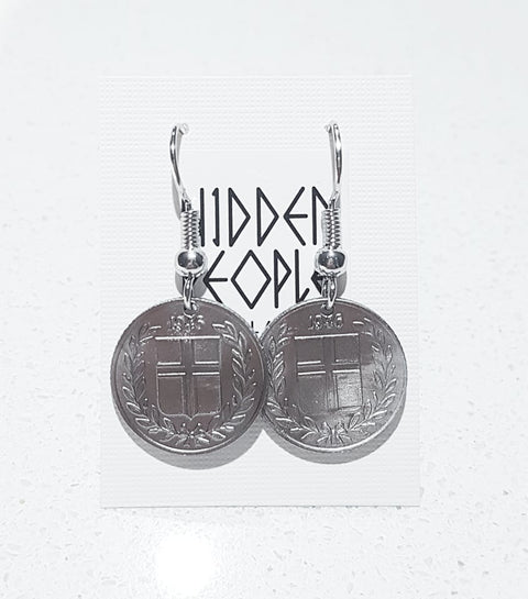 Restored Icelandic Vintage Coin Gifts ....Keyrings/Earrings