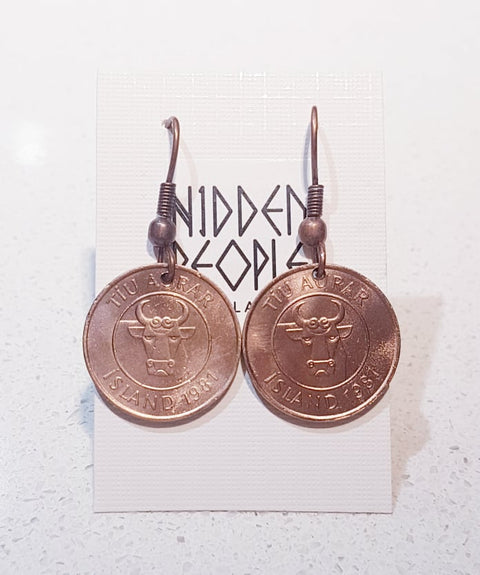 Restored Icelandic Vintage Coin Gifts ....Keyrings/Earrings
