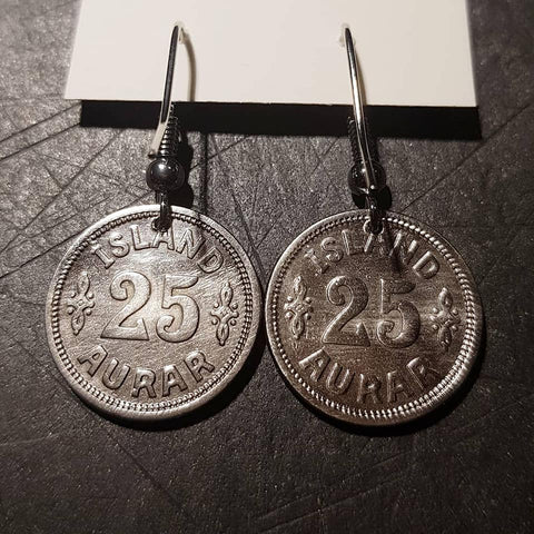 Restored Icelandic Vintage Coin Gifts ....Keyrings/Earrings