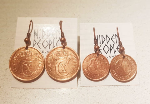 Restored Icelandic Vintage Coin Gifts ....Keyrings/Earrings