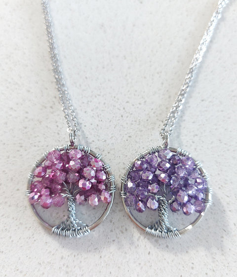 Natural Mineral / Crystal Tree of Life Pendant