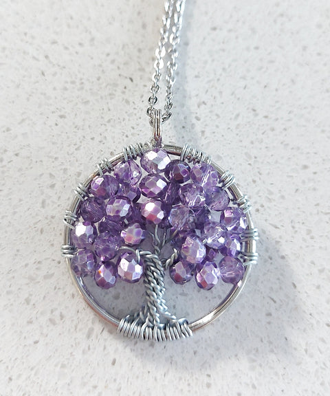 Natural Mineral / Crystal Tree of Life Pendant