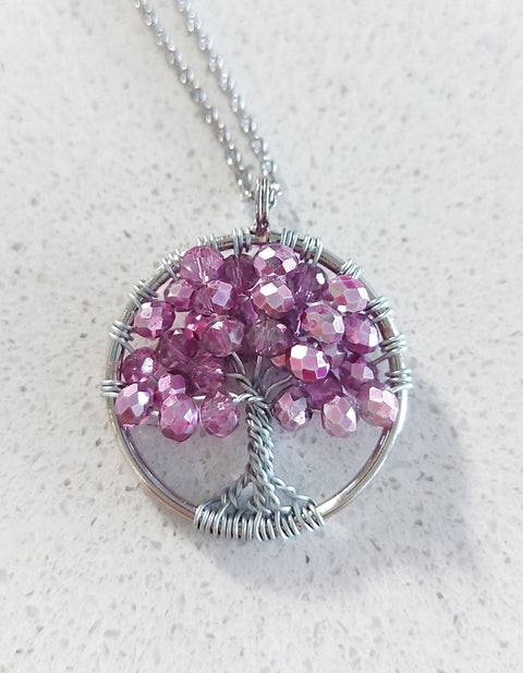 Natural Mineral / Crystal Tree of Life Pendant