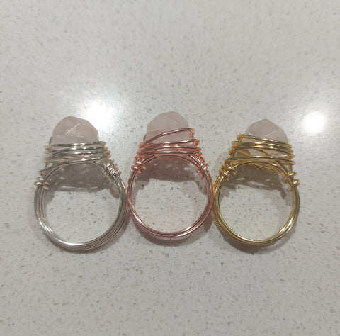 Wire Wrapped Healing Stone Rings
