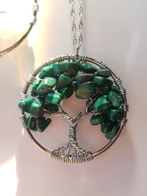 Natural Mineral / Crystal Tree of Life Pendant