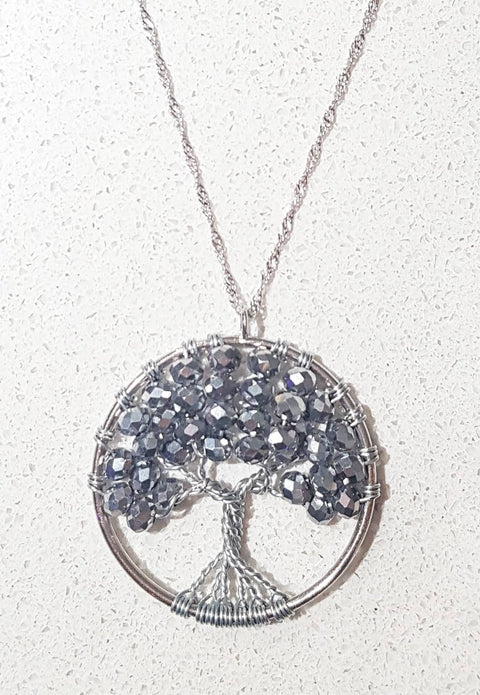Natural Mineral / Crystal Tree of Life Pendant