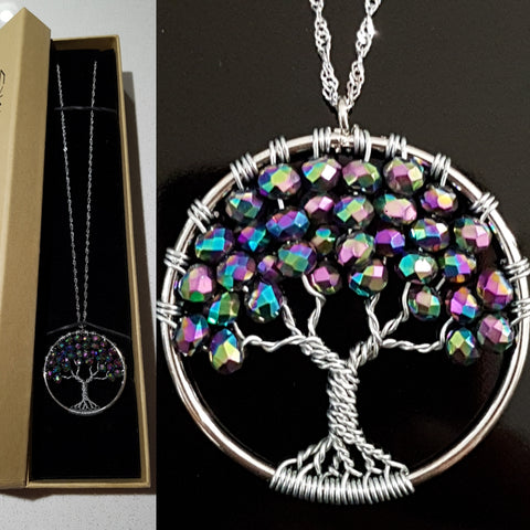 Natural Mineral / Crystal Tree of Life Pendant