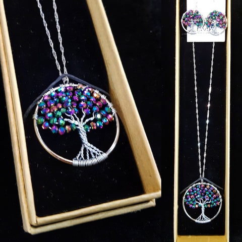 Natural Mineral / Crystal Tree of Life Pendant