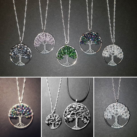 Natural Mineral / Crystal Tree of Life Pendant