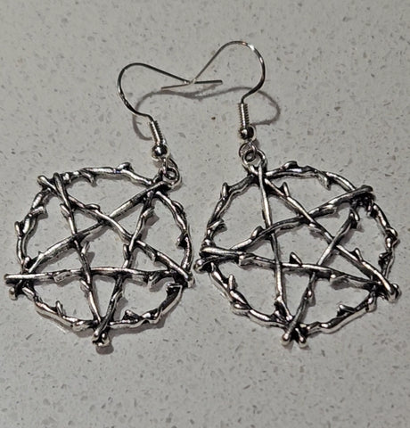 Pentacle Earrings (stainless steel hooks)