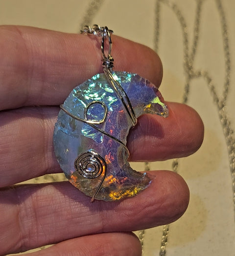 Angel Aura Opalite Moon Pendant