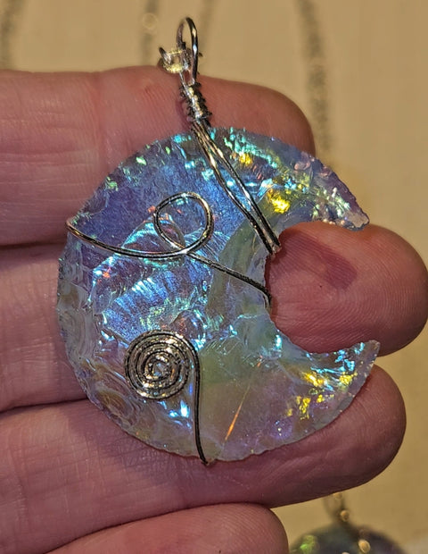 Angel Aura Opalite Moon Pendant
