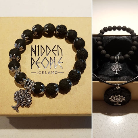 Icelandic Lava Pendant & Bracelet