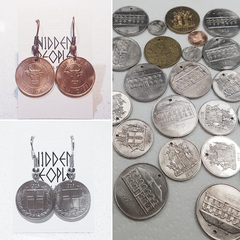 Restored Icelandic Vintage Coin Gifts ....Keyrings/Earrings