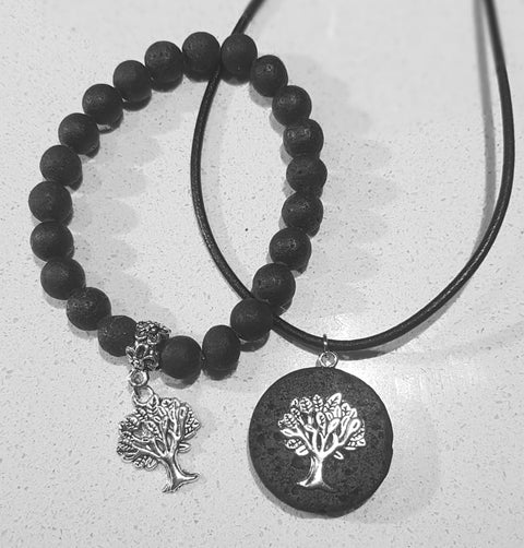 Icelandic Lava Pendant & Bracelet