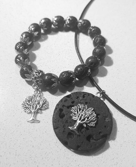 Icelandic Lava Pendant & Bracelet