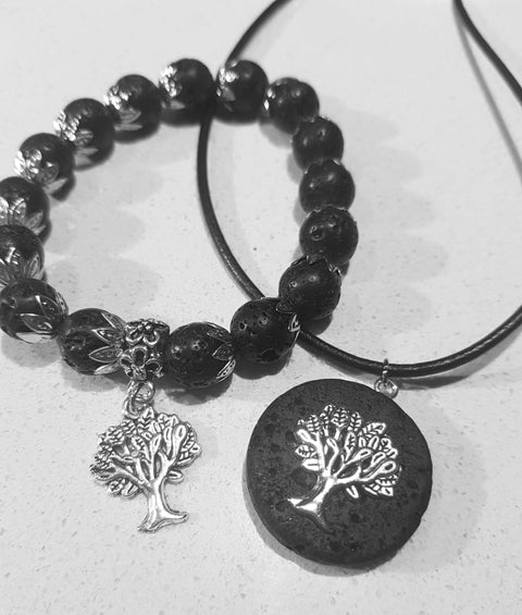 Icelandic Lava Pendant & Bracelet