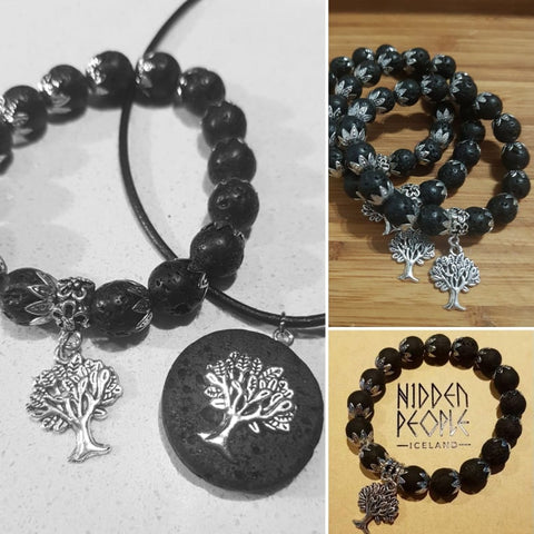 Icelandic Lava Pendant & Bracelet