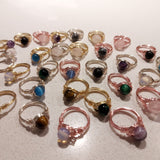 Wire Wrapped Healing Stone Rings