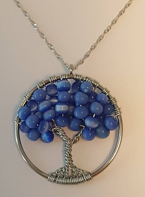 Natural Mineral / Crystal Tree of Life Pendant
