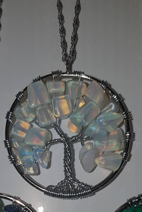 Natural Mineral / Crystal Tree of Life Pendant
