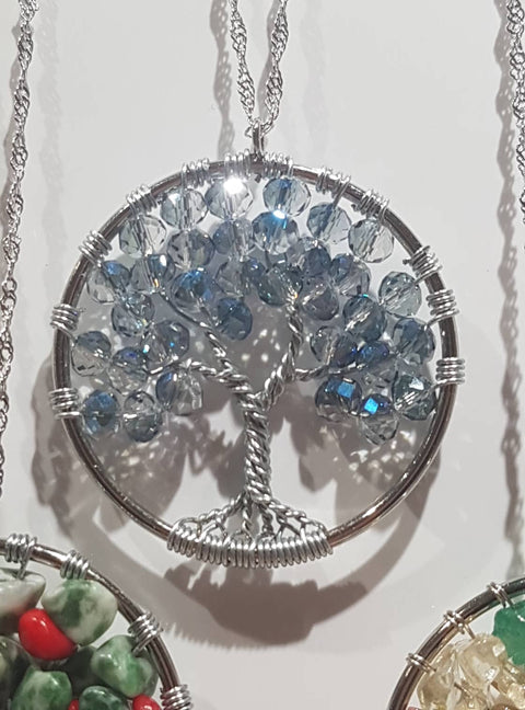 Natural Mineral / Crystal Tree of Life Pendant