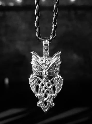Stainless Steel Viking Owl Pendant