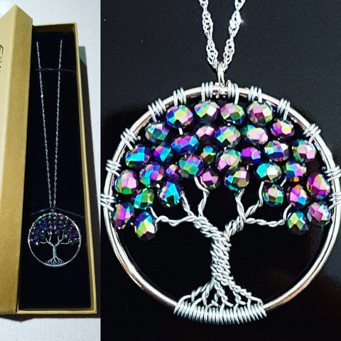 Natural Mineral / Crystal Tree of Life Pendant