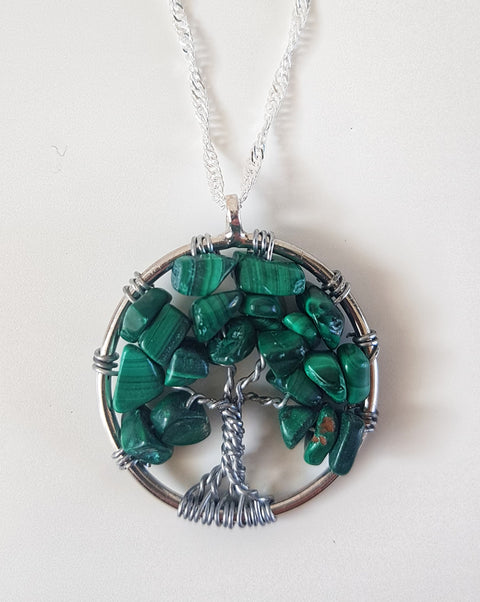 Natural Mineral / Crystal Tree of Life Pendant