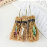 Altar Broom with Aura Quartz