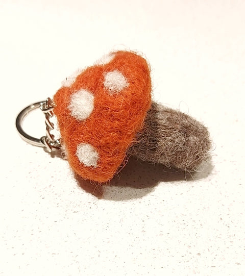 Icelandic Wool Mushroom Keychain CURRENTLY OUT OF STOCK