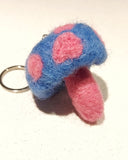 Icelandic Wool Mushroom Keychain