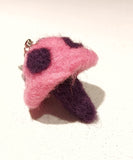 Icelandic Wool Mushroom Keychain
