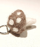 Icelandic Wool Mushroom Keychain