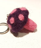 Icelandic Wool Mushroom Keychain